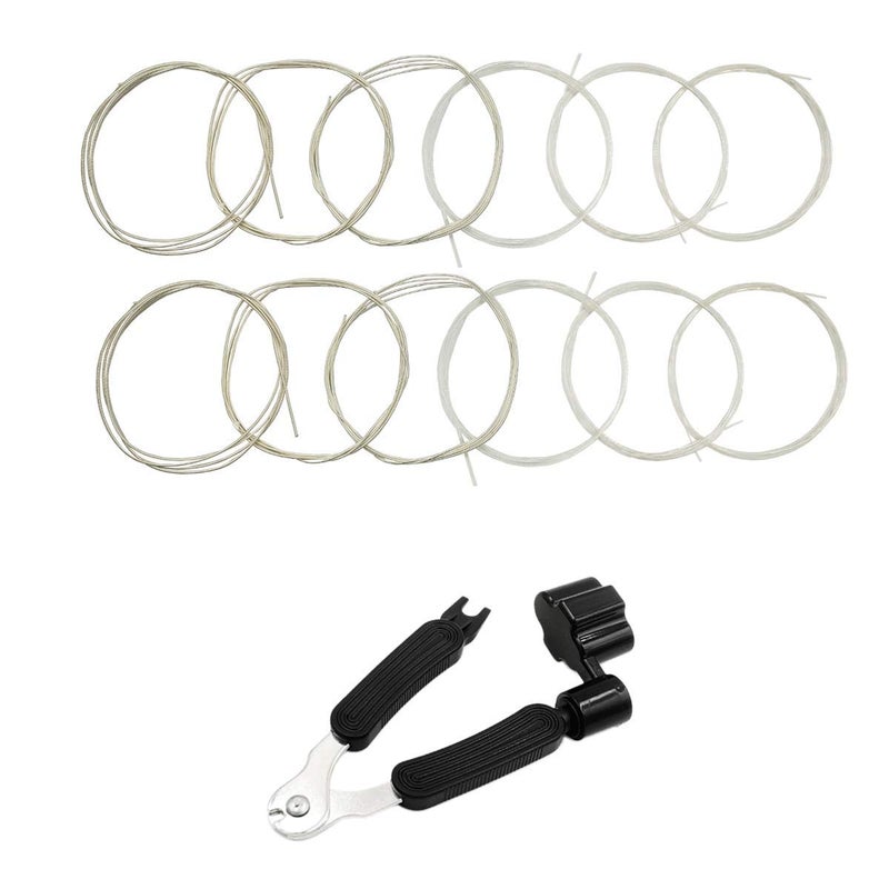 JYsun Clear Nylon Classical Guitar Strings 2 Full Sets, With Winder Cutter Pin Puller 3 in 1 Restringing Tool - Image 1